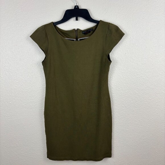 Alice + Olivia Employe Womens Olive Short Sleeve Classic Mini Bodycon Dress XS - Picture 4 of 9